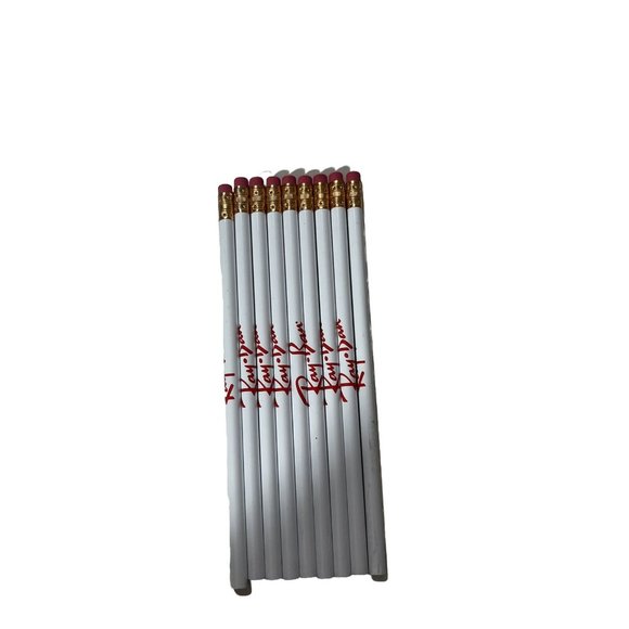 Rayban Pencils 9pc White Color With Red Great For School Or Collectibles - Picture 3 of 4
